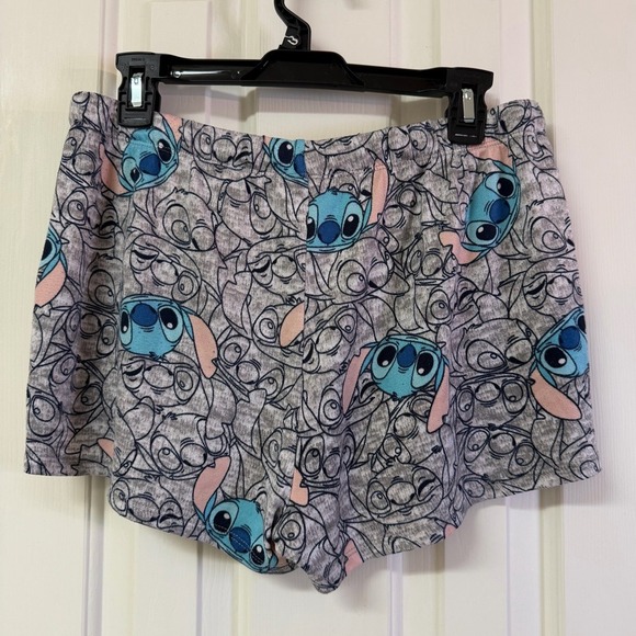 Disney Stitch Sleep Shorts Kids 4–6 Grey All Over Print Drawstring - Picture 9 of 13